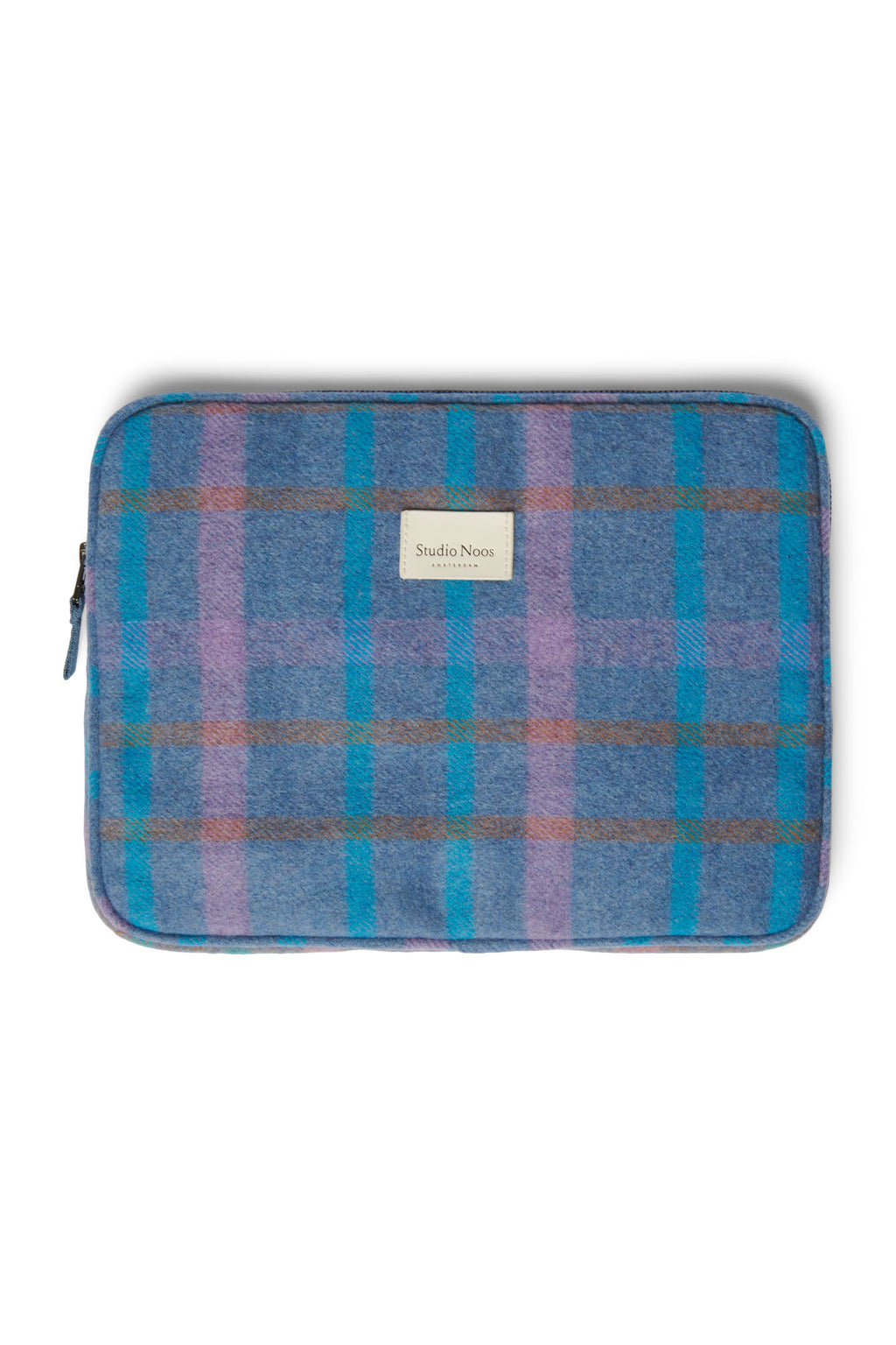 Sky Blue Wool Checked Laptop Sleeve | 13inch