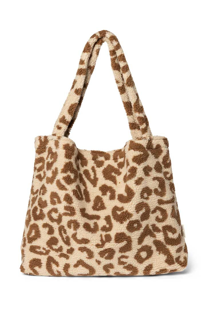 Leopard Ecru Teddy Mom Bag
